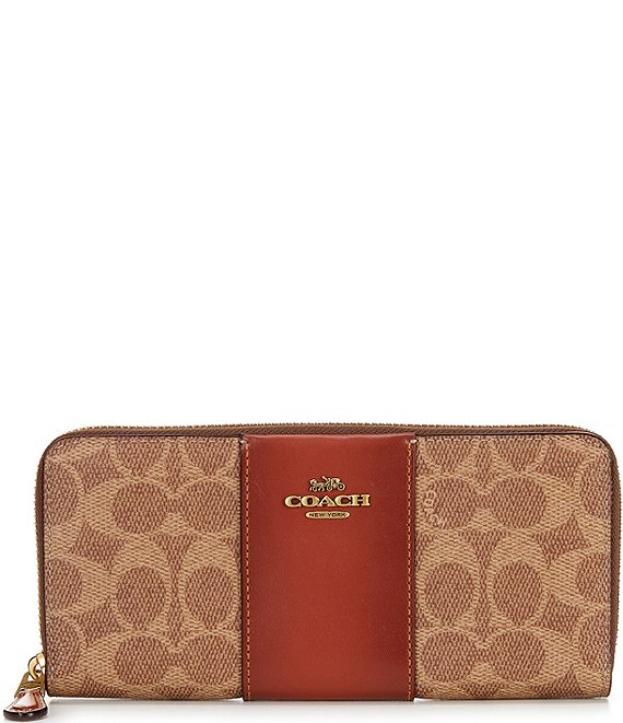COACH Double Accordion Zip Wallet In Smooth Leather in Metallic