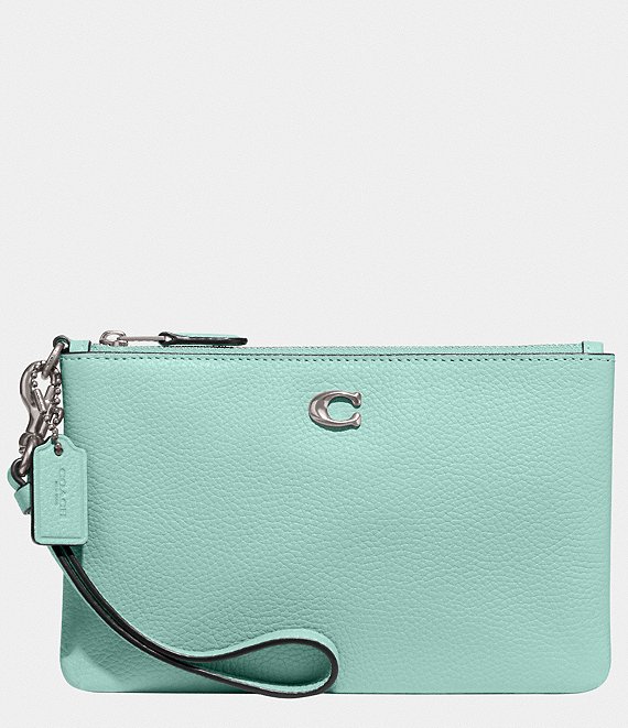 Silver coach wristlet sale