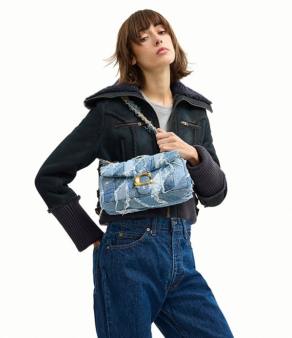 COACH Tabby 26 Repurposed Denim Patchwork Quilting Shoulder Bag