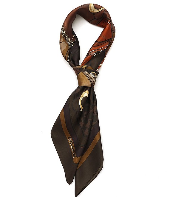 COACH Stacked Tabby Print Woven Silk Square Scarf | Dillard's