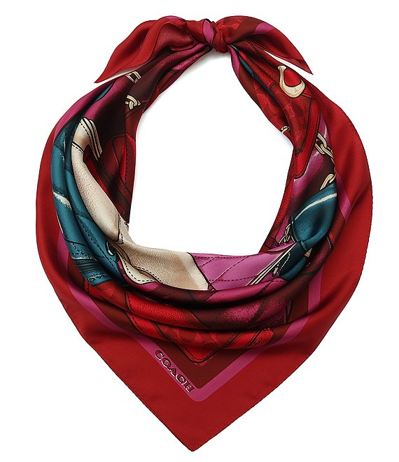 COACH Stacked Tabby Printed Silk Square Scarf