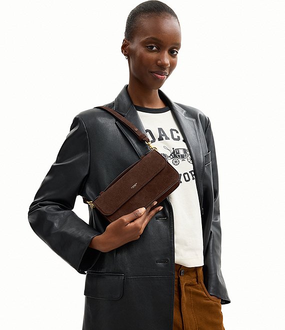 COACH Suede Elora Top Handle Crossbody Bag | Dillard's