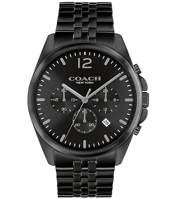 COACH Unisex Greyson Black Quartz Chronograph Bracelet Watch | Dillard's