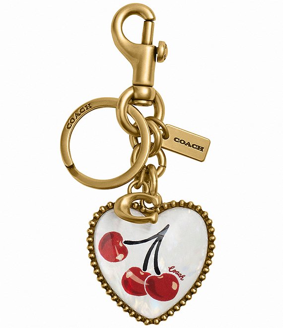 COACH Vintage Cherry Print Heart Bag Charm Dillard s
