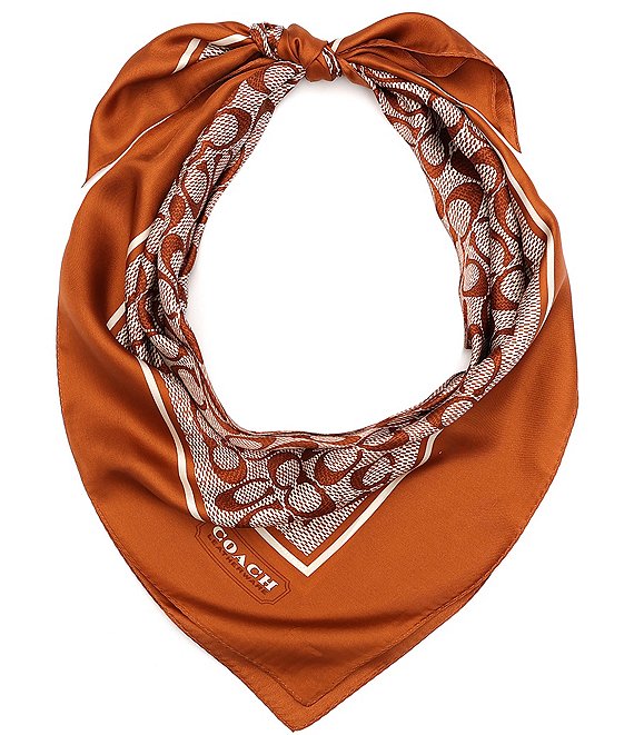 COACH Textured Signature C Printed Silk Square Scarf Dillard s