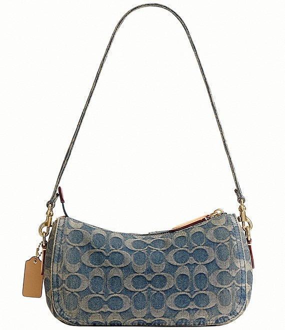 COACH Waverly Loved Denim Twin Turnlock Shoulder Bag | Dillard's