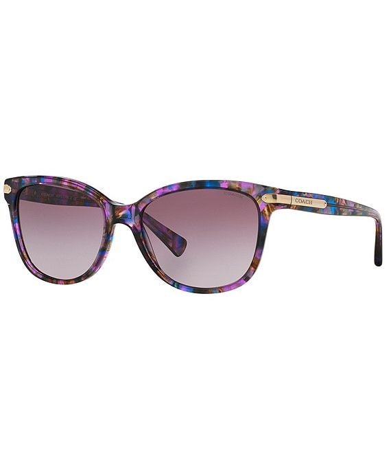 COACH Women's 0HC8132 57mm Gradient Cat Eye Sunglasses, Purple Tortoise - Image 1