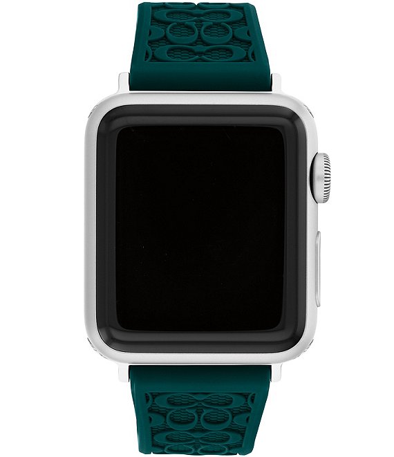 COACH Women's 38/40/41mm Emerald Green Logo Silicone Strap for Apple Watch  | Dillard's