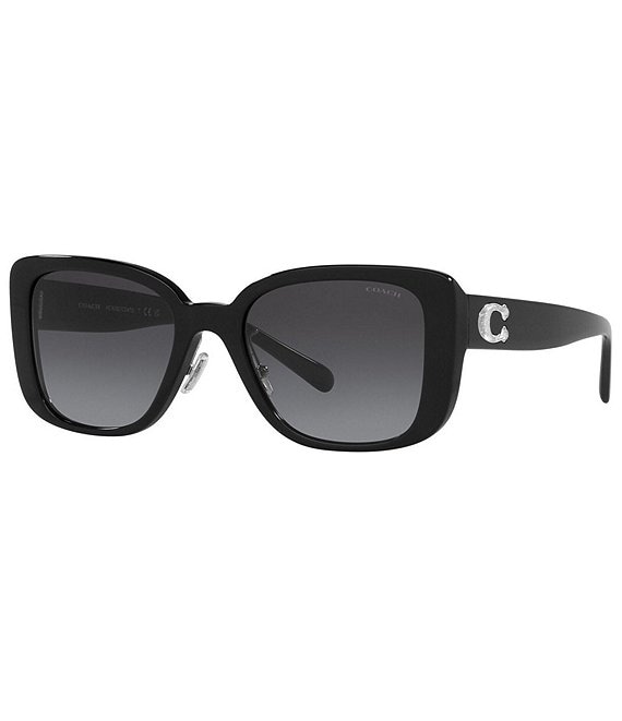 COACH Women's Black 54mm Square Sunglasses