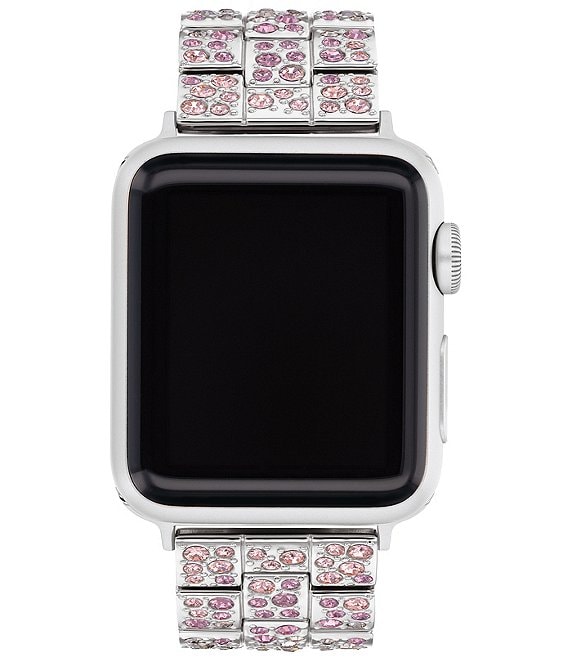 Color:Silver - Image 1 - Women's Blush Ombre Crystal 38/40/41mm Stainless Steel Bracelet for Apple Watch