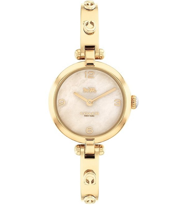 Color:Gold - Image 1 - Women's Cary Quartz Analog Gold Bangle Bracelet Watch