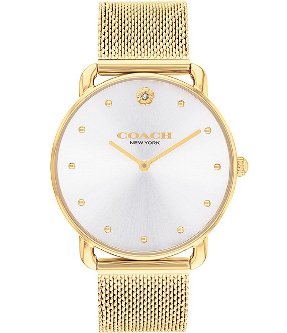 COACH Women s Elliot Quartz Analog Gold Mesh Bracelet Watch