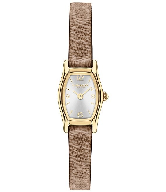 COACH Women's Greta Quartz Analog Signature Leather Strap Watch