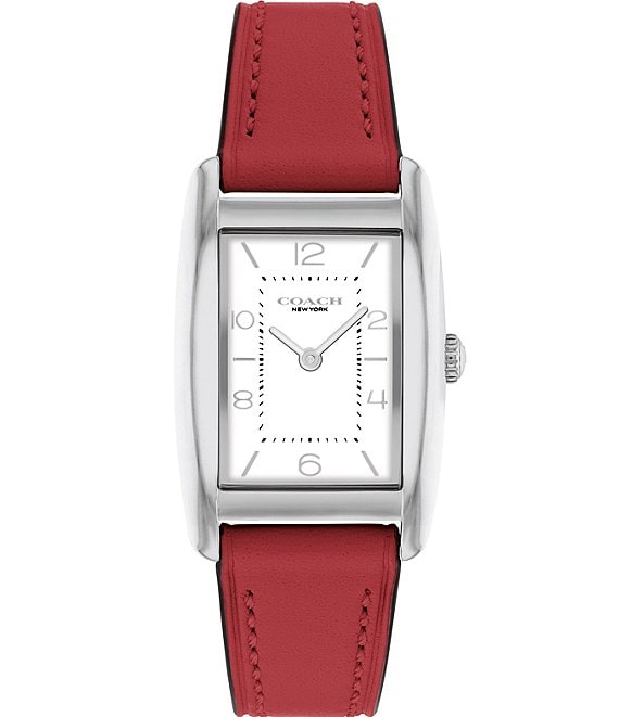 COACH Women s Reese Quartz Analog Red Leather Strap Watch Dillard s