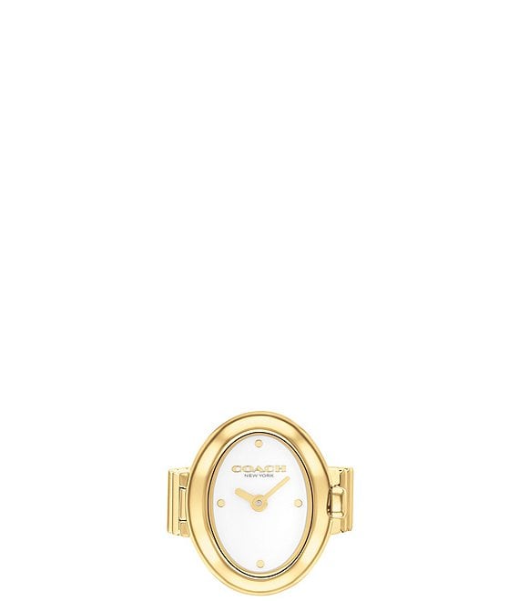 COACH Women's Sammy Quartz Analog Gold Tone Stainless Steel Ring Watch