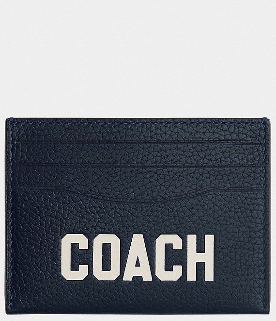 COACH L-zip Leather Card online Case In Greyn/Blue