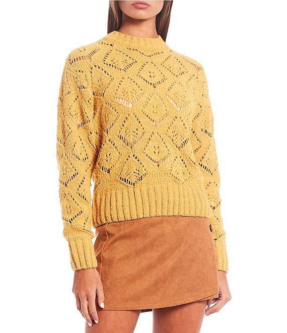 Coco + Jaimeson Crew Neck Pointelle Pullover Sweater