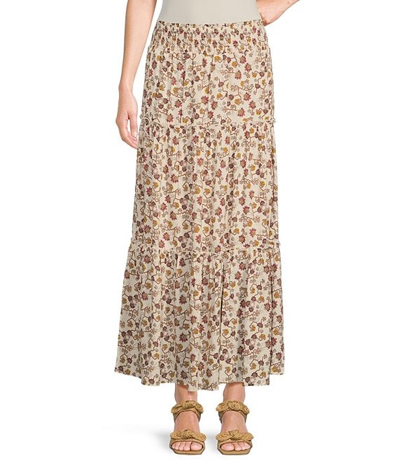 Coco + Jaimeson Mid Rise Floral Print Tiered Coordinating Maxi Skirt ...