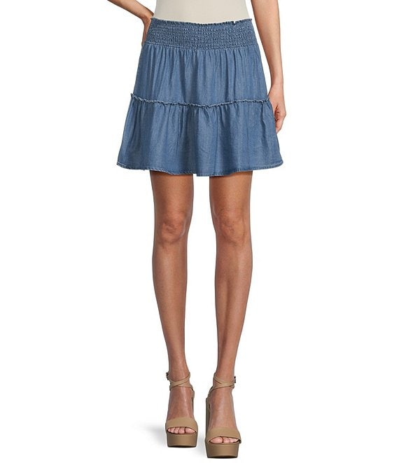 Coco + Jaimeson Mid Rise Tiered Smocked Mini Skirt | Dillard's