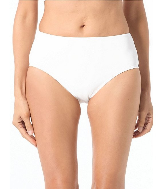 Coco Contours Solid Onyx High Waist Pull-On Swim Bottom