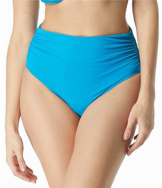 High Waisted Bikini Bottom: Streamline Solid Color