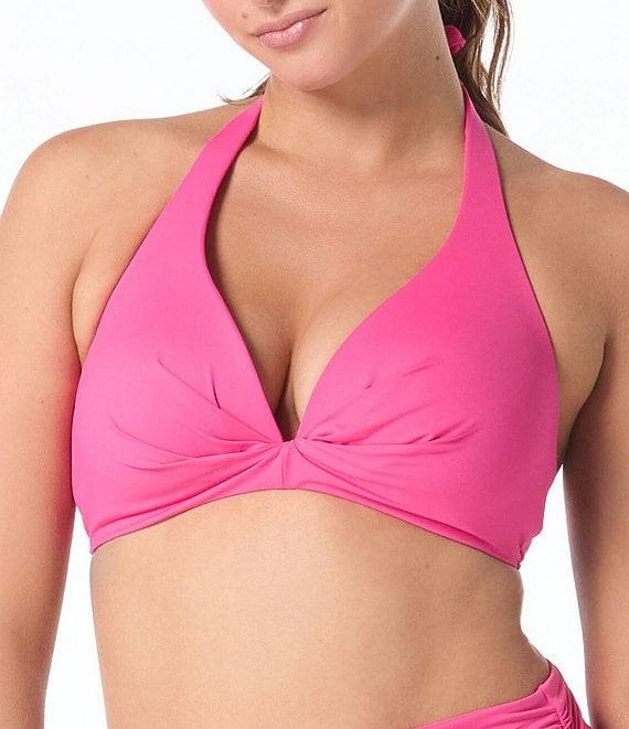 Coco Reef Solid Assure Halter Bra Size Underwire Tankini Swim Top