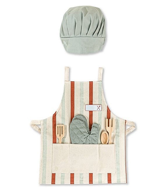 2 Pcs/Set Children Junior Apron Chef Hat Pocket Suit Kids Cooking