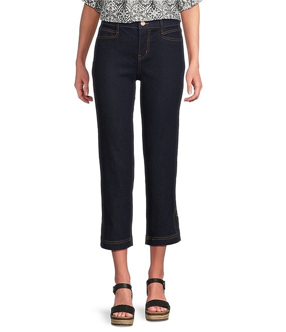 Code Bleu Petite Size Chelsea High Rise Straight Capri Jeans
