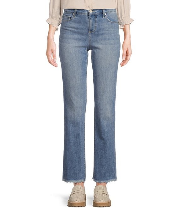 Jeans for Women- High-Rise Raw Hem Flare Jeans (Color
