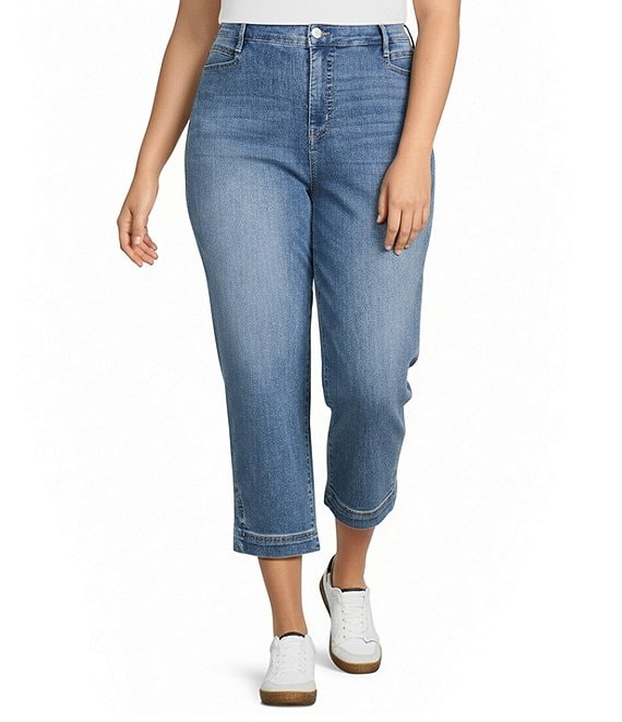 Code Bleu Plus Size Chelsea High-Rise Straight Capri Jeans