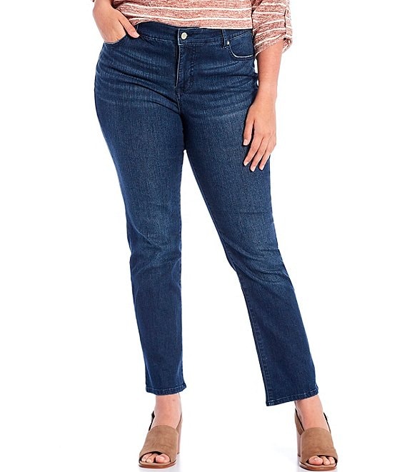 Code Bleu Plus Size Chelsea Straight Leg Stretch Denim Jeans | Dillard's