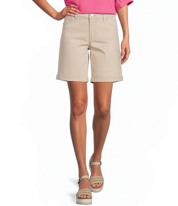 Code Bleu Soho Stretch Denim Mid Rise Bermuda Shorts