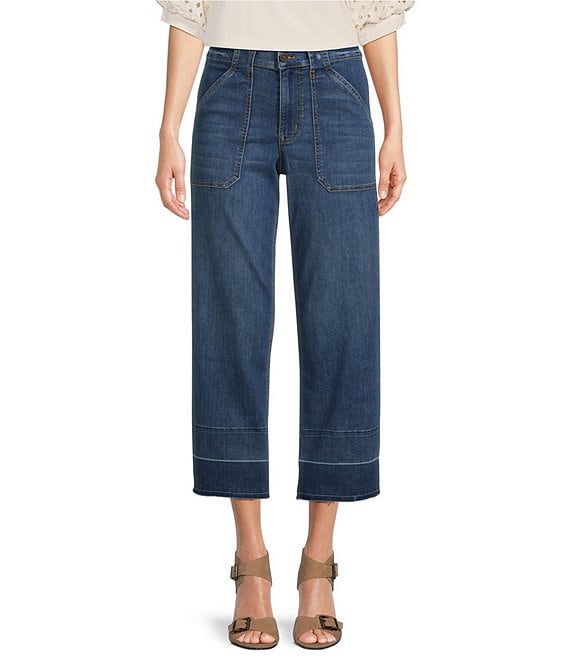 Code Bleu Stretch Denim Wide Leg Utility Cropped Jeans | Dillard's