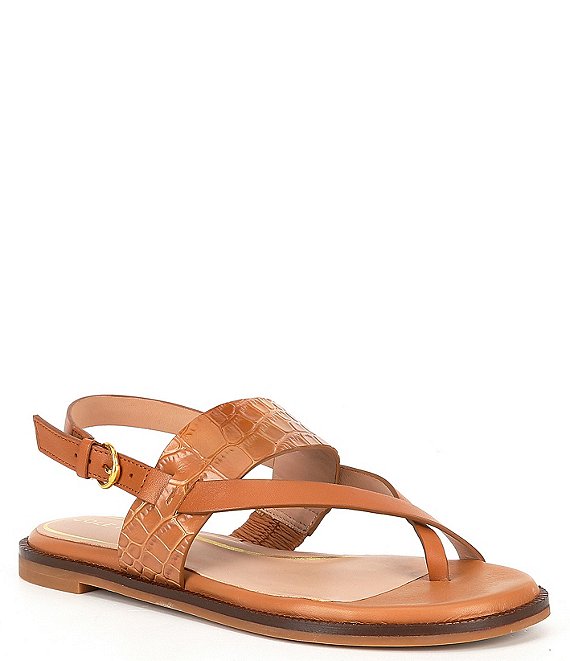 Cole Haan Anica Lux Flat Leather Thong Sandals | Dillard's