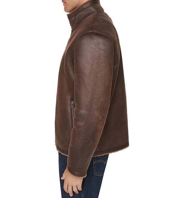 Cole Haan Faux Shearling Stand Collar Jacket | Dillard's