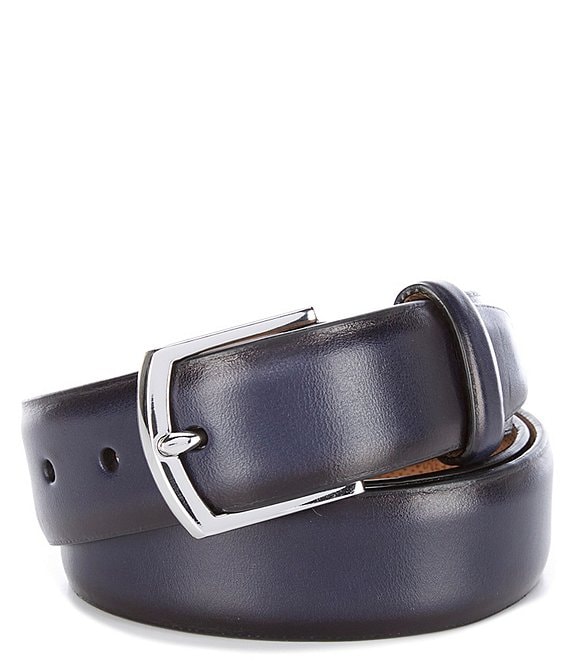 FEATHER PRINTED LEATHER BELT 