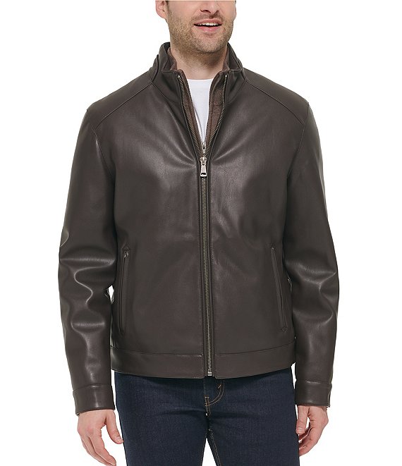 Cole Haan Signature Faux Leather Zip Front Jacket
