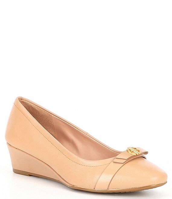Color:Brush - Image 1 - Malta Leather Wedges
