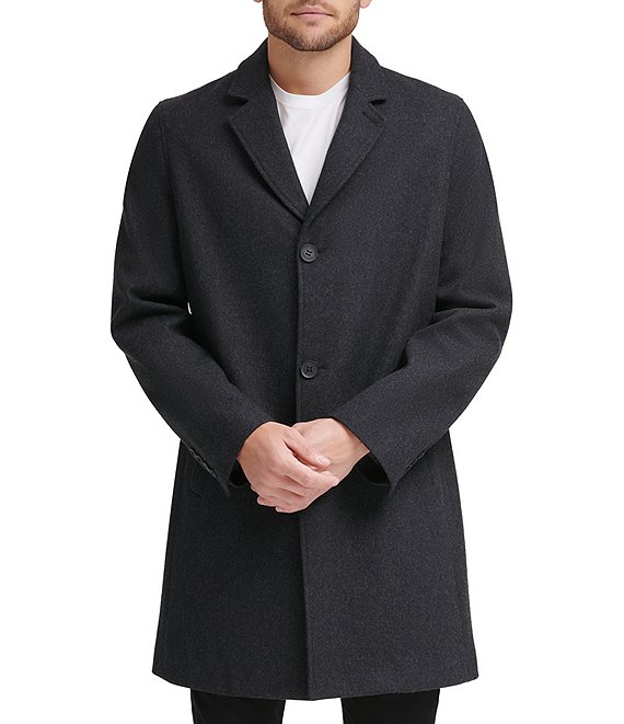 Cole Haan Melton Stand-Collar Button Front Wool-Blend Coat | Dillard's