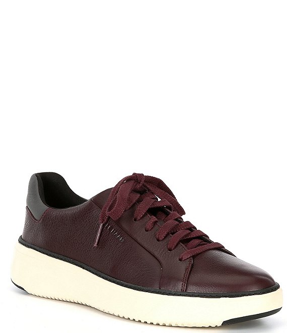 Color:Bloodstone-Burnt Ochre-Birch - Image 1 - Men's GrandPrø Topspin Leather Lace-Up Sneakers