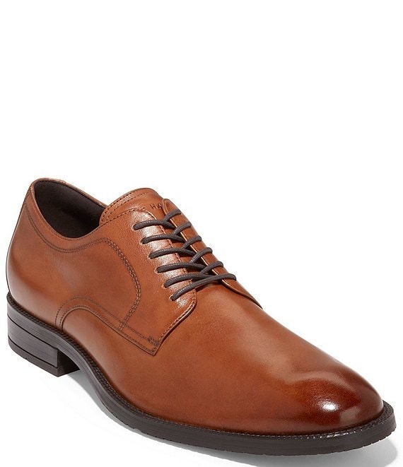 Color:British Tan - Image 1 - Men's Modern Essentials Plain Toe Leather Oxfords