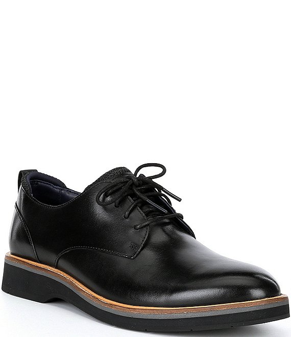 Color:Black - Image 1 - Men's Osborn Plain Toe Leather Oxfords