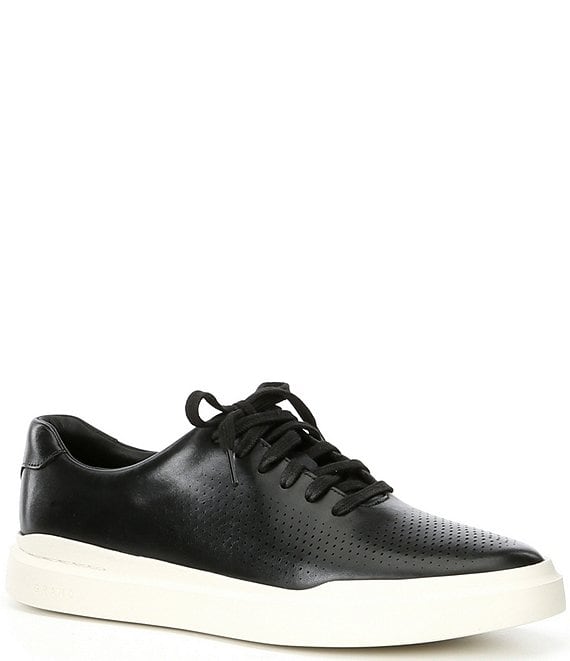 Color:Black - Image 1 - Men's Rally Perforated Leather Sneakers