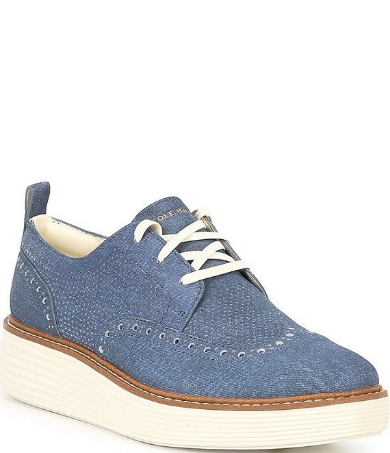 Cole Haan OG Suede Wingtip Platform Wedge Oxfords | Dillard's