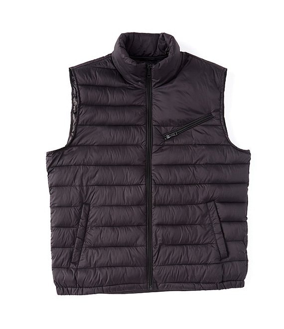 Color:Black - Image 1 - Quilted Zip Front Vest
