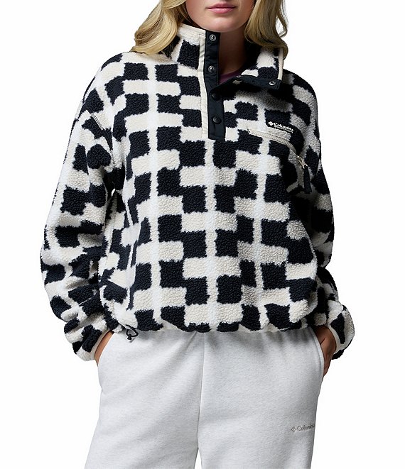 Columbia Helvetia II Sherpa Printed Stand Collar Cropped Half Snap Pullover