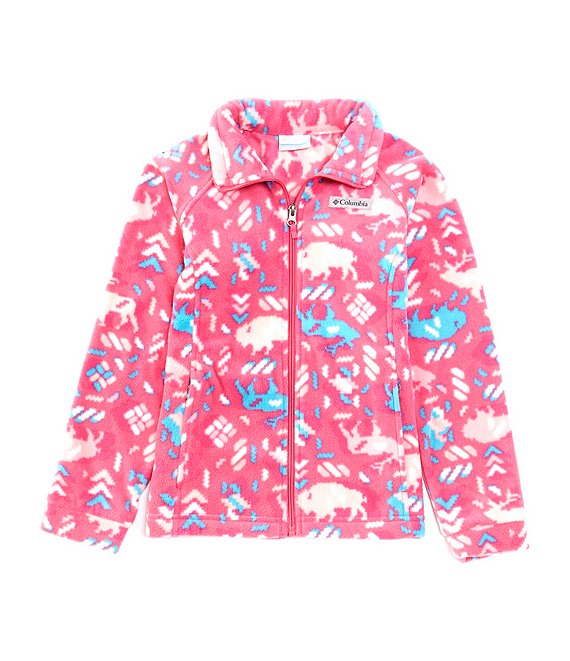 Columbia Little Big Girls 2T 4T Pink Ice Benton Springs II Long Sleeve Printed Fleece Jacket Dillard s