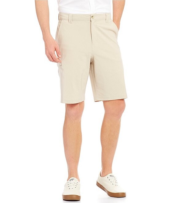Color:Fossil - Image 1 - PFG Grander Marlin II Stretch 10#double; Inseam Offshore Shorts