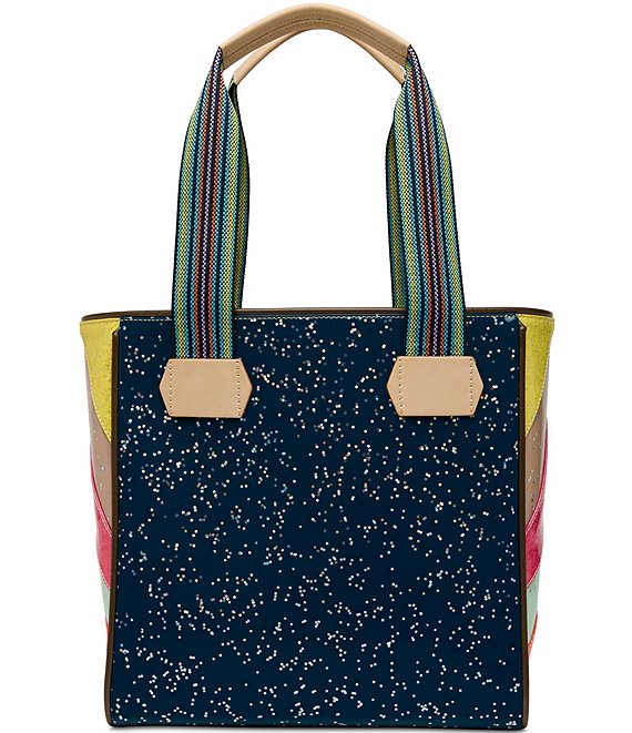 Consuela Monroe Classic Embroidered Insect Iridescent Star Tote
