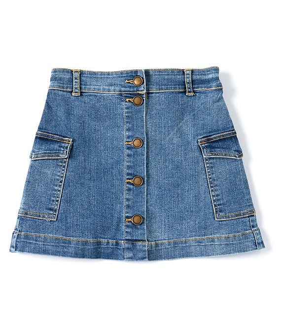 Copper Key Big Girl 7-16 Button Front Mini Skirt | Dillard's